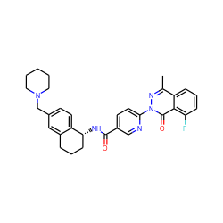 Cc1nn(-c2ccc(C(=O)N[C@@H]3CCCc4cc(CN5CCCCC5)ccc43)cn2)c(=O)c2c(F)cccc12 ZINC000068246838