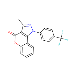 Cc1nn(-c2ccc(C(F)(F)F)cc2)c2c1c(=O)oc1ccccc12 ZINC000299824719