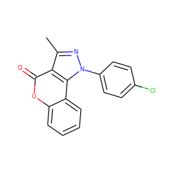 Cc1nn(-c2ccc(Cl)cc2)c2c1c(=O)oc1ccccc12 ZINC000026815940