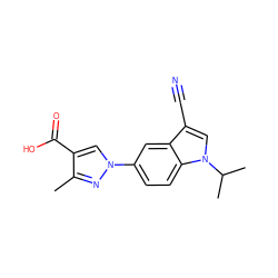 Cc1nn(-c2ccc3c(c2)c(C#N)cn3C(C)C)cc1C(=O)O ZINC000116766440