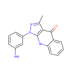 Cc1nn(-c2cccc(N)c2)c2[nH]c3ccccc3c(=O)c12 ZINC000012405815