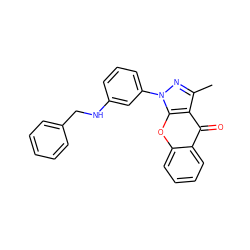 Cc1nn(-c2cccc(NCc3ccccc3)c2)c2oc3ccccc3c(=O)c12 ZINC000012405810