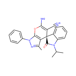 Cc1nn(-c2ccccc2)c2c1[C@]1(C(=O)N(C(C)C)c3ccccc31)C(C#N)=C(N)O2 ZINC000002422925