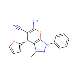 Cc1nn(-c2ccccc2)c2c1[C@H](c1ccco1)C(C#N)=C(N)O2 ZINC000000406831