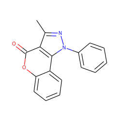 Cc1nn(-c2ccccc2)c2c1c(=O)oc1ccccc12 ZINC000004071646