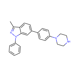 Cc1nn(-c2ccccc2)c2cc(-c3ccc(N4CCNCC4)cc3)ccc12 ZINC000147351519