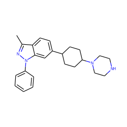 Cc1nn(-c2ccccc2)c2cc(C3CCC(N4CCNCC4)CC3)ccc12 ZINC000169706027