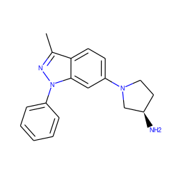 Cc1nn(-c2ccccc2)c2cc(N3CC[C@@H](N)C3)ccc12 ZINC000147358931