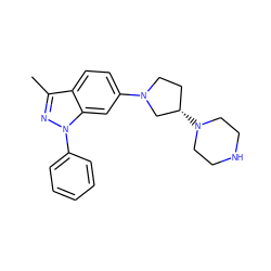 Cc1nn(-c2ccccc2)c2cc(N3CC[C@H](N4CCNCC4)C3)ccc12 ZINC000147351072