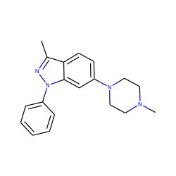 Cc1nn(-c2ccccc2)c2cc(N3CCN(C)CC3)ccc12 ZINC000165209676