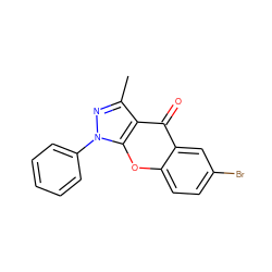 Cc1nn(-c2ccccc2)c2oc3ccc(Br)cc3c(=O)c12 ZINC000012405794