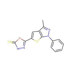 Cc1nn(-c2ccccc2)c2sc(-c3n[nH]c(=S)o3)cc12 ZINC000006498222