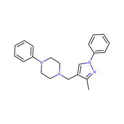 Cc1nn(-c2ccccc2)cc1CN1CCN(c2ccccc2)CC1 ZINC000036216606