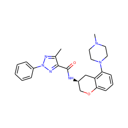 Cc1nn(-c2ccccc2)nc1C(=O)N[C@@H]1COc2cccc(N3CCN(C)CC3)c2C1 ZINC000043200768