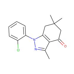 Cc1nn(-c2ccccc2Cl)c2c1C(=O)CC(C)(C)C2 ZINC000000140644