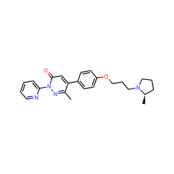 Cc1nn(-c2ccccn2)c(=O)cc1-c1ccc(OCCCN2CCC[C@H]2C)cc1 ZINC000073295406