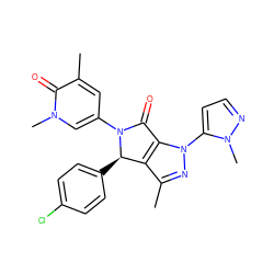 Cc1nn(-c2ccnn2C)c2c1[C@@H](c1ccc(Cl)cc1)N(c1cc(C)c(=O)n(C)c1)C2=O ZINC000220179529