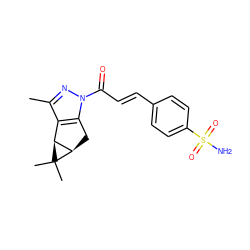 Cc1nn(C(=O)/C=C/c2ccc(S(N)(=O)=O)cc2)c2c1[C@H]1[C@@H](C2)C1(C)C ZINC000045368308