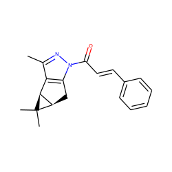 Cc1nn(C(=O)/C=C/c2ccccc2)c2c1[C@H]1[C@@H](C2)C1(C)C ZINC000003898989