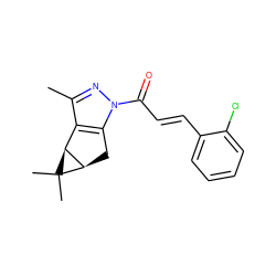 Cc1nn(C(=O)/C=C/c2ccccc2Cl)c2c1[C@H]1[C@@H](C2)C1(C)C ZINC000045337701