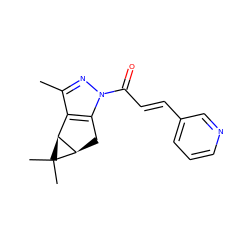 Cc1nn(C(=O)/C=C/c2cccnc2)c2c1[C@H]1[C@@H](C2)C1(C)C ZINC000045337652