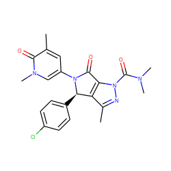 Cc1nn(C(=O)N(C)C)c2c1[C@@H](c1ccc(Cl)cc1)N(c1cc(C)c(=O)n(C)c1)C2=O ZINC000261078693