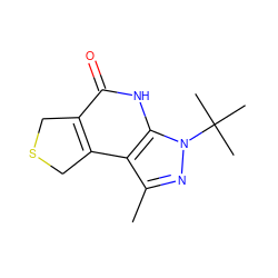 Cc1nn(C(C)(C)C)c2[nH]c(=O)c3c(c12)CSC3 ZINC000040979554