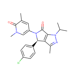 Cc1nn(C(C)C)c2c1[C@@H](c1ccc(Cl)cc1)N(c1cc(C)c(=O)n(C)c1)C2=O ZINC000220179071