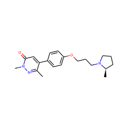 Cc1nn(C)c(=O)cc1-c1ccc(OCCCN2CCC[C@H]2C)cc1 ZINC000073296454