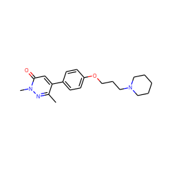 Cc1nn(C)c(=O)cc1-c1ccc(OCCCN2CCCCC2)cc1 ZINC000073296192