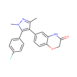 Cc1nn(C)c(-c2ccc(F)cc2)c1-c1ccc2c(c1)NC(=O)CO2 ZINC000140111743