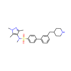 Cc1nn(C)c(C)c1N(C)S(=O)(=O)c1ccc(-c2cccc(CC3CCNCC3)c2)cc1 ZINC000199942467