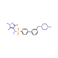 Cc1nn(C)c(C)c1N(C)S(=O)(=O)c1ccc(-c2cccc(CN3CCN(C)CC3)c2)cc1 ZINC000199939790