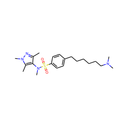 Cc1nn(C)c(C)c1N(C)S(=O)(=O)c1ccc(CCCCCCN(C)C)cc1 ZINC000199944614