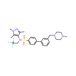 Cc1nn(C)c(C)c1N(CC(F)(F)F)S(=O)(=O)c1ccc(-c2cccc(CN3CCN(C)CC3)c2)cc1 ZINC000199947864