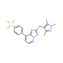 Cc1nn(C)c(C)c1Nc1nc2c(-c3ccc(S(C)(=O)=O)cc3)cccn2n1 ZINC000148208417