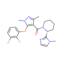 Cc1nn(C)c(Oc2cccc(Cl)c2Cl)c1C(=O)N1CCCC[C@@H]1c1nccn1C ZINC000095592142