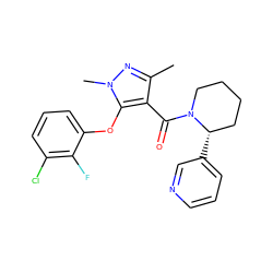 Cc1nn(C)c(Oc2cccc(Cl)c2F)c1C(=O)N1CCCC[C@@H]1c1cccnc1 ZINC000095587086