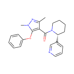 Cc1nn(C)c(Oc2ccccc2)c1C(=O)N1CCCC[C@@H]1c1cccnc1 ZINC000095589744