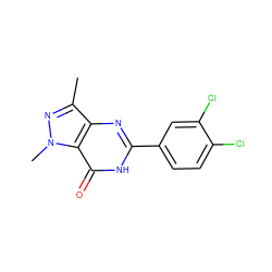 Cc1nn(C)c2c(=O)[nH]c(-c3ccc(Cl)c(Cl)c3)nc12 ZINC000028090926