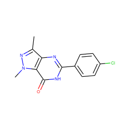 Cc1nn(C)c2c(=O)[nH]c(-c3ccc(Cl)cc3)nc12 ZINC000028099983