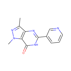 Cc1nn(C)c2c(=O)[nH]c(-c3cccnc3)nc12 ZINC000028015371