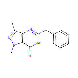 Cc1nn(C)c2c(=O)[nH]c(Cc3ccccc3)nc12 ZINC000028091738