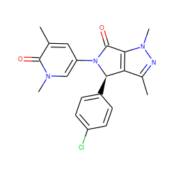 Cc1nn(C)c2c1[C@@H](c1ccc(Cl)cc1)N(c1cc(C)c(=O)n(C)c1)C2=O ZINC000220159366