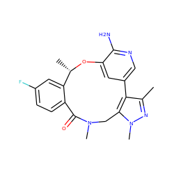 Cc1nn(C)c2c1-c1cnc(N)c(c1)O[C@@H](C)c1cc(F)ccc1C(=O)N(C)C2 ZINC000144947302