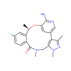 Cc1nn(C)c2c1-c1cnc(N)c(c1)O[C@H](C)c1cc(F)ccc1C(=O)N(C)C2 ZINC000098209030