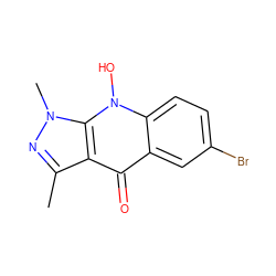 Cc1nn(C)c2c1c(=O)c1cc(Br)ccc1n2O ZINC000014959809