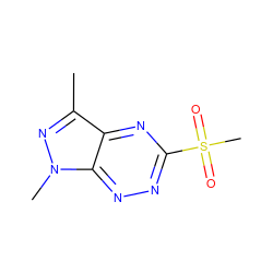 Cc1nn(C)c2nnc(S(C)(=O)=O)nc12 ZINC000068602646