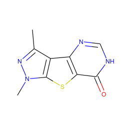 Cc1nn(C)c2sc3c(=O)[nH]cnc3c12 ZINC000063539403