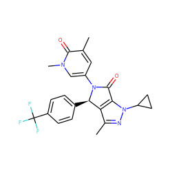 Cc1nn(C2CC2)c2c1[C@@H](c1ccc(C(F)(F)F)cc1)N(c1cc(C)c(=O)n(C)c1)C2=O ZINC000220300927